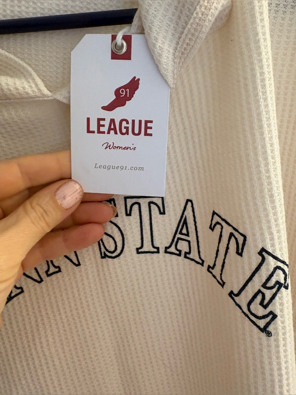 League91 Penn State Women's Waffle Oversized Hoodie NWT - Picture 4 of 6